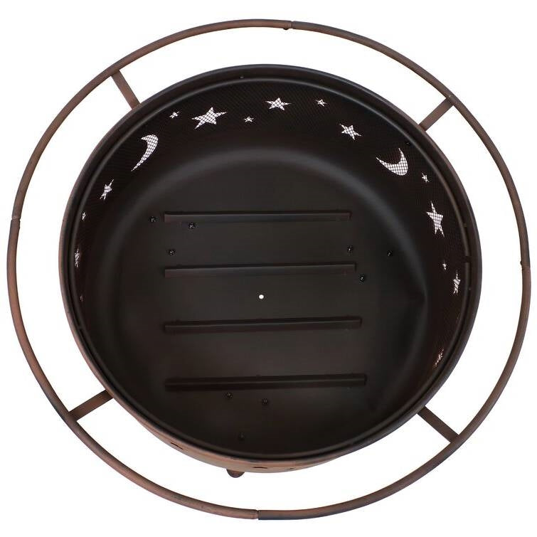 Moon & Stars Steel Fire Pit Bowl