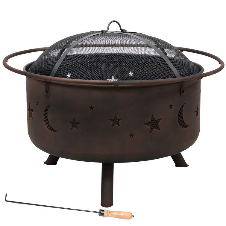 Moon & Stars Steel Fire Pit Bowl